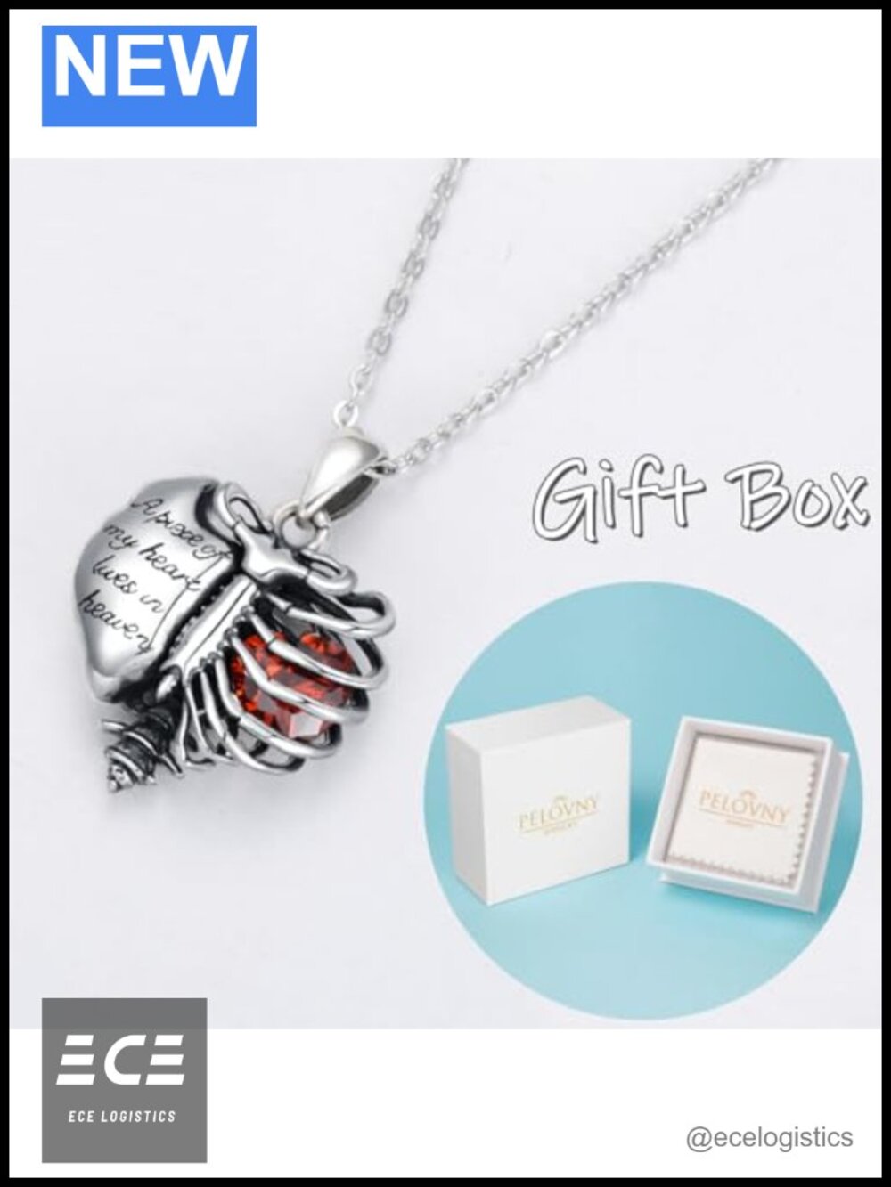 925 Sterling Silver Urn Necklace Heart Birthstone Cremation Jewelry Memorial - Picture 5 of 6